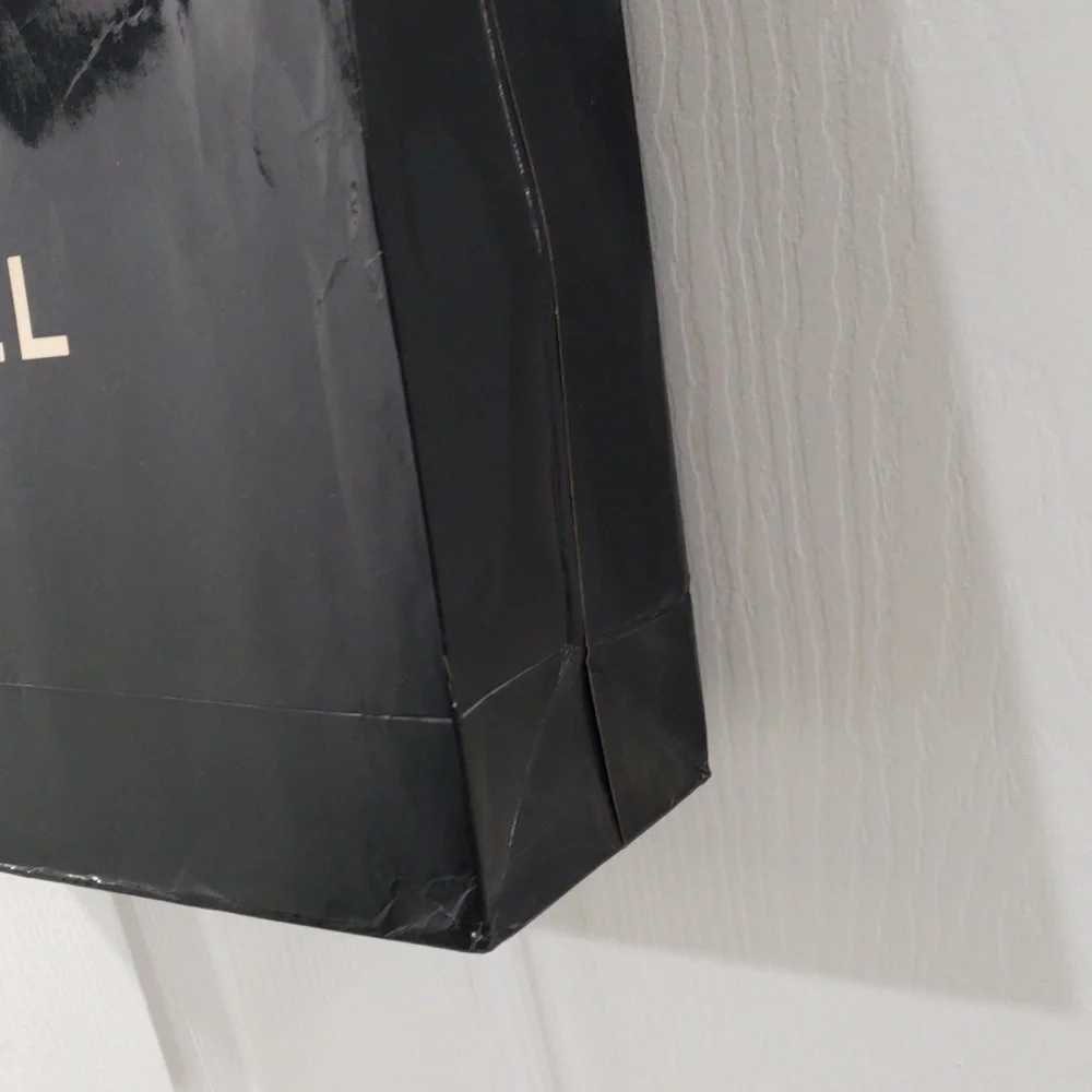 CHANEL Shopping Bag Black & Tan Luxury Gift Bag Authentic  Size 12.5x9.75x3.5-in